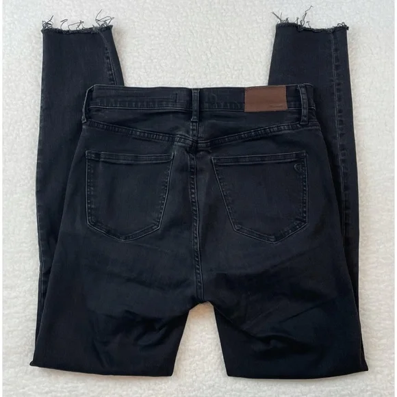 MADEWELL • Black High-Rise Distressed Knee Skinny Jeans, 27 - Picture 6 of 16